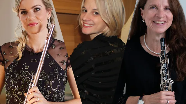 Feierabend-Musik in Zumikon (Foto: zVg) Feierabend-Musik in Zumikon — Claudia
von Wartburg (Querflöte) Corinne
Sonderegger (Oboe), Jasmine Vollmer
(Harfe, Orgel, Klavier) (Foto: zVg)